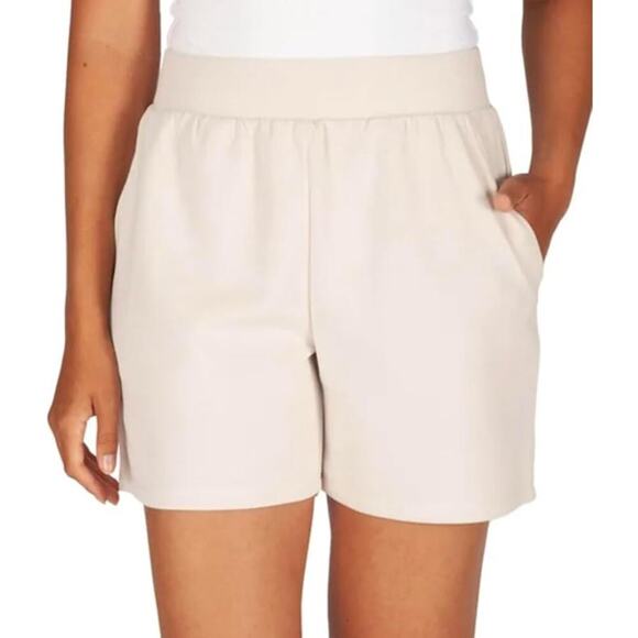LazyPants Women's Luxe Short, XL, Cream, Stretch, Pockets, Pull On, NWT - Picture 1 of 11